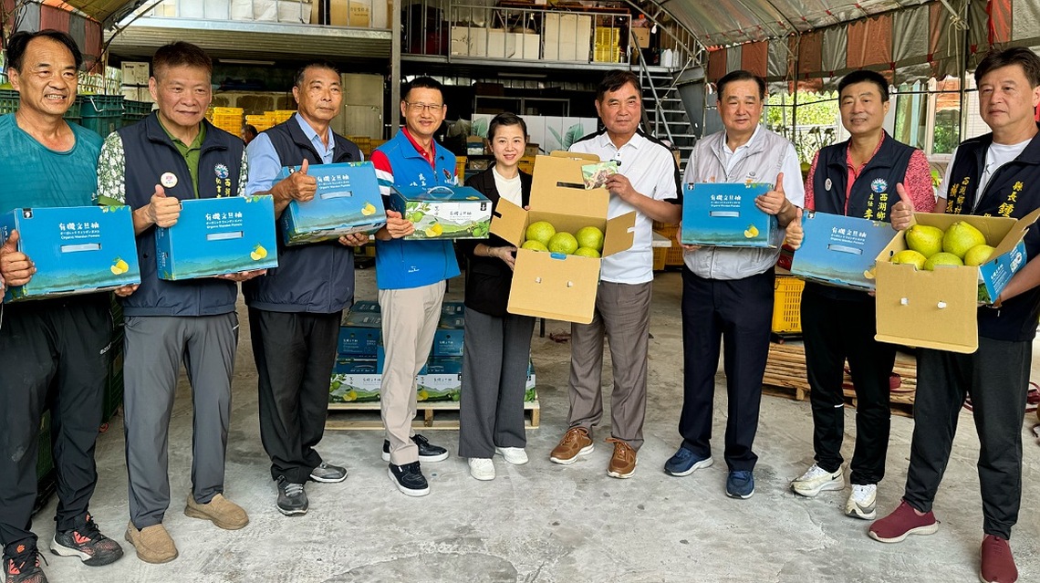 西湖有機文旦柚首度外銷新加坡     鍾東錦：讓國際品嚐苗栗柚香與客家味