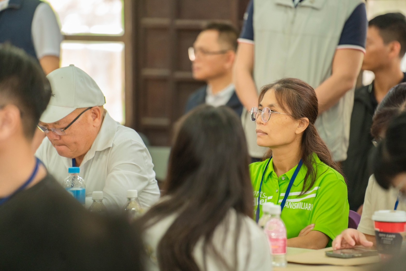 ▲黑熊學院彰化基地在二林國小開訓，副總統蕭美琴出席開訓典禮，課程內容包含認知戰、自我保護以及緊急的醫療處置。（記者張溎壕攝）