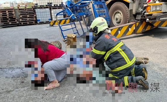 虎尾鎮發生重大工安事故　吊車吊臂斷裂致3死1重傷送醫