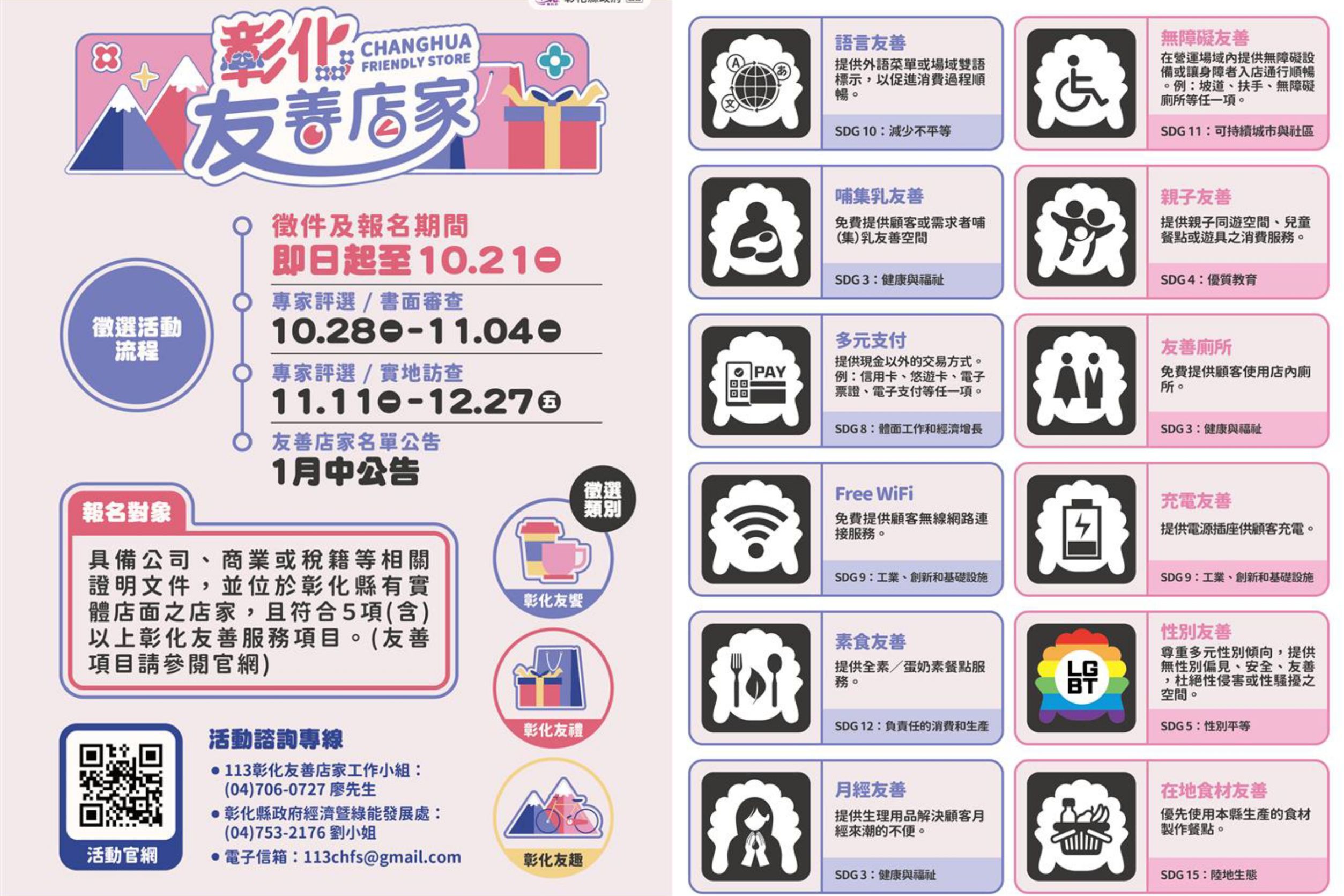 ▲彰化縣政府積極推動「彰化縣友善店家」徵選活動，將選拔出具備友善服務精神的店家，縣長王惠美邀請大家一起來參與。（記者張溎壕攝）