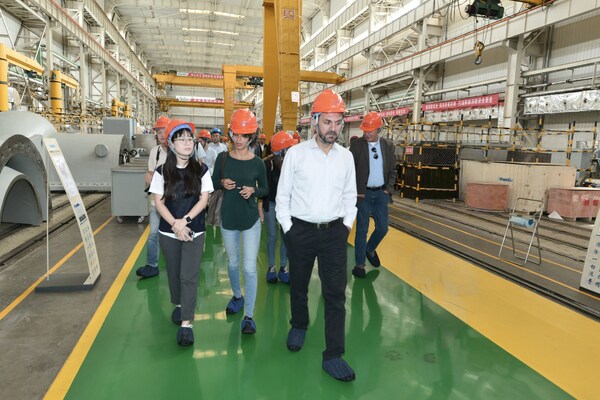Photo shows representatives of foreign media visiting an assembly workshop of Shaanxi Blower (Group) Co., Ltd. (Shaangu Group) in Lintong manufacturing park in Xi'an City of Shaanxi Province, Sept. 10, 2024. Photo shows representatives of foreign media visiting an assembly workshop of Shaanxi Blower (Group) Co., Ltd. (Shaangu Group) in Lintong manufacturing park in Xi'an City of Shaanxi Province, Sept. 10, 2024.