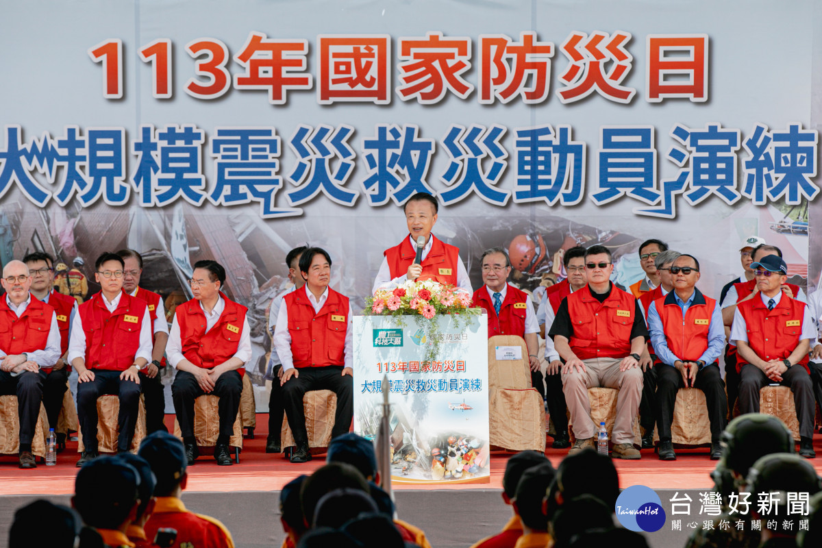 總統賴清德視導113年國家防災日大規模震災救災動員演練/陳致愷翻攝