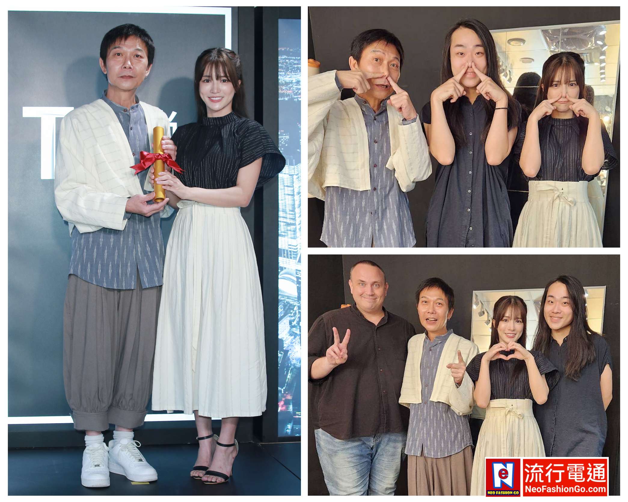 紅心字會公益大使林岱縈與錢小豪身穿胡俊丞「agâru」新款衣服 交接「愛心接力棒」繼續支持弱勢家庭