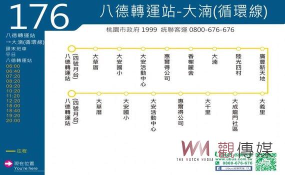 強化八德轉運站運輸能量 桃園9/23試辦「【176】公車路線