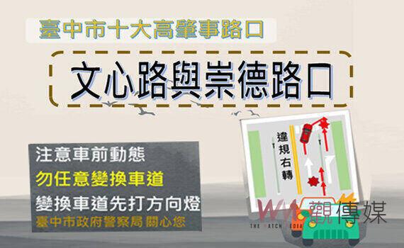 強化良善用路環境!中市10大高肇事路口事故下降