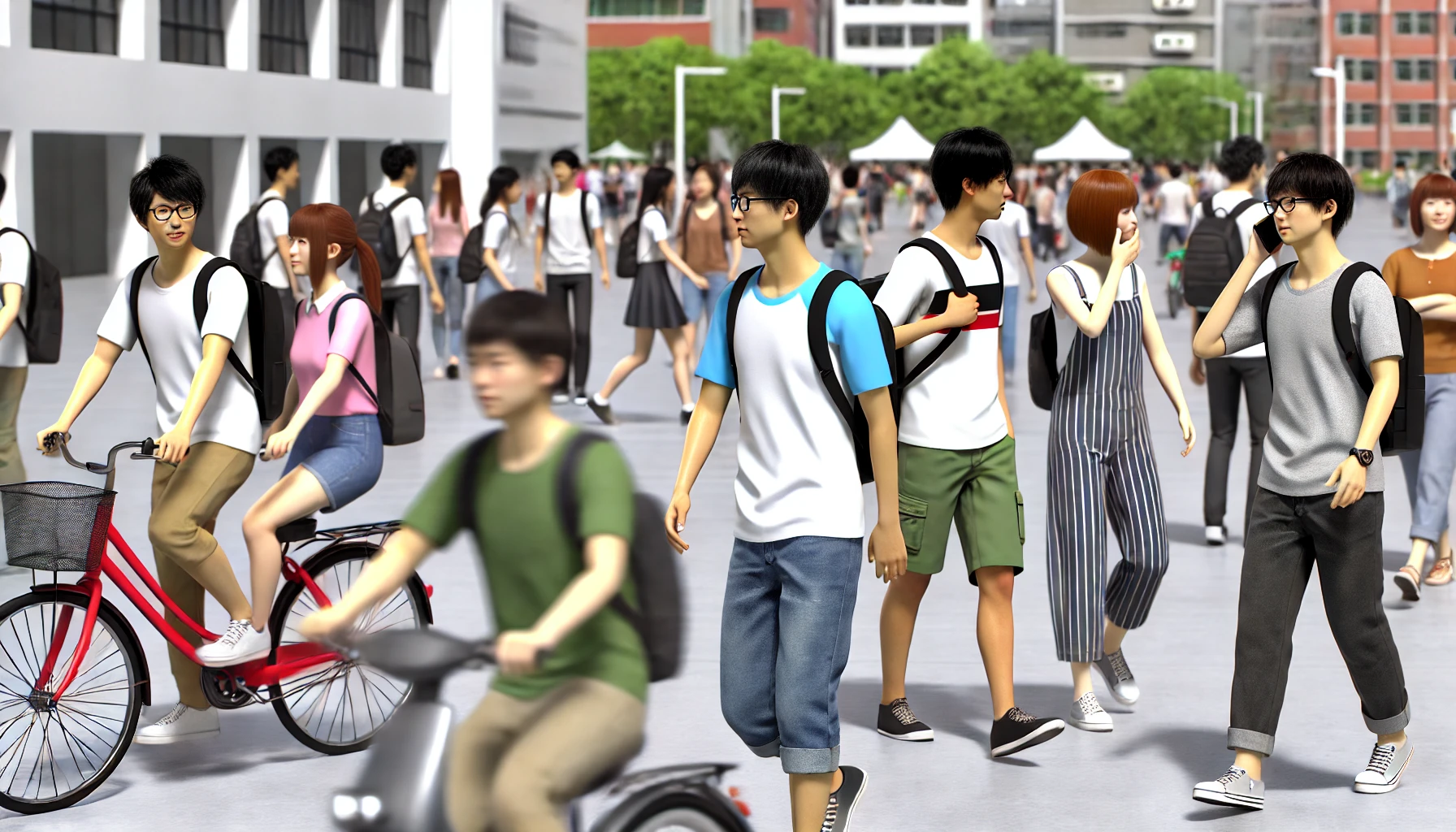▲學生在校園裡穿梭(示意圖/AI製圖)