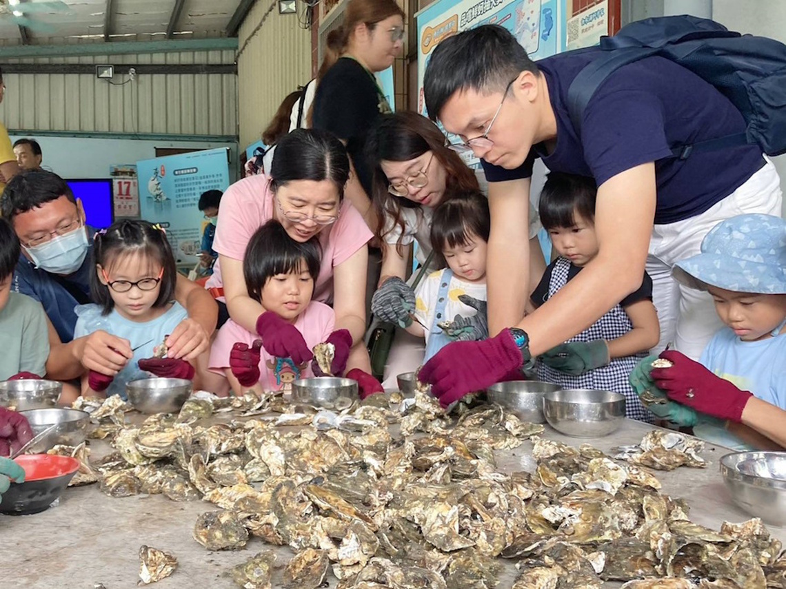 嘉義縣政府推牡蠣食魚教育，遊客開心體驗一日青蚵嫂