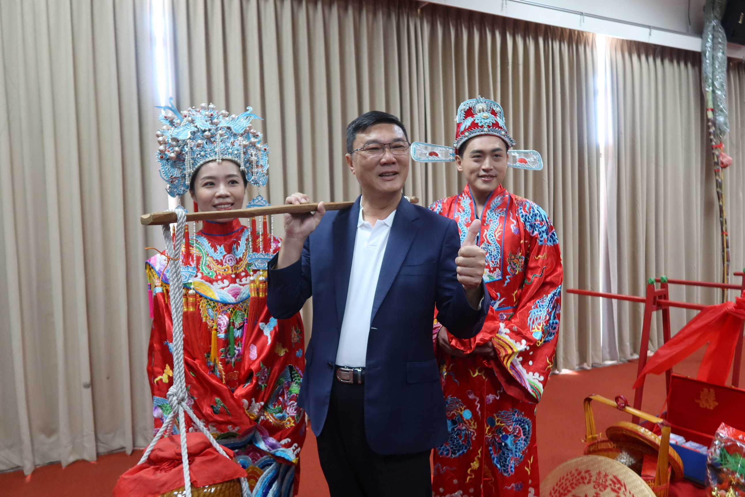 ▲鹿港四季紅秋收系列活動將於10月12、13日熱鬧登場,鎮長許志宏邀請全國的朋友們來鹿港享受這一場多姿多彩的秋季盛會。(記者張溎壕攝)