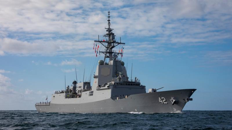 澳、紐軍艦今進入台灣海峽,解放軍派出5艘軍艦全程監控。翻攝澳洲海軍網頁。