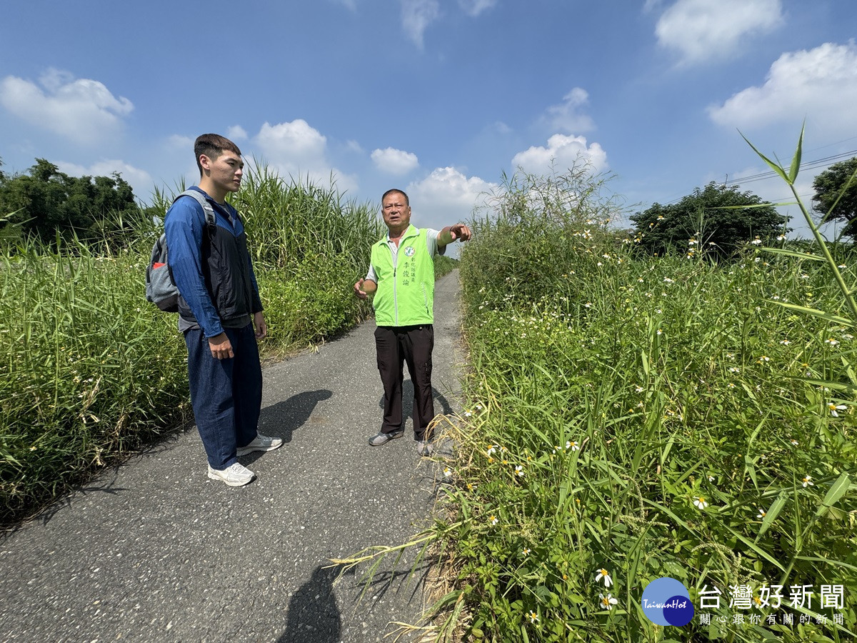 舊濁水溪堤岸道路雜草叢生 嚴重影響人車視線 陳情議員幫忙