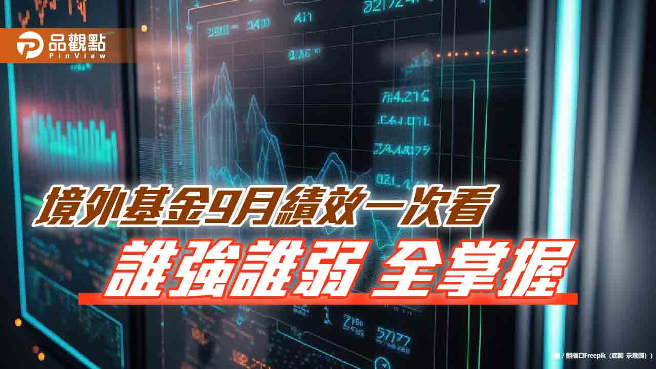 境外基金9月績效表秒懂!黃金基金狂漲7.2%居冠 大中華基金反彈