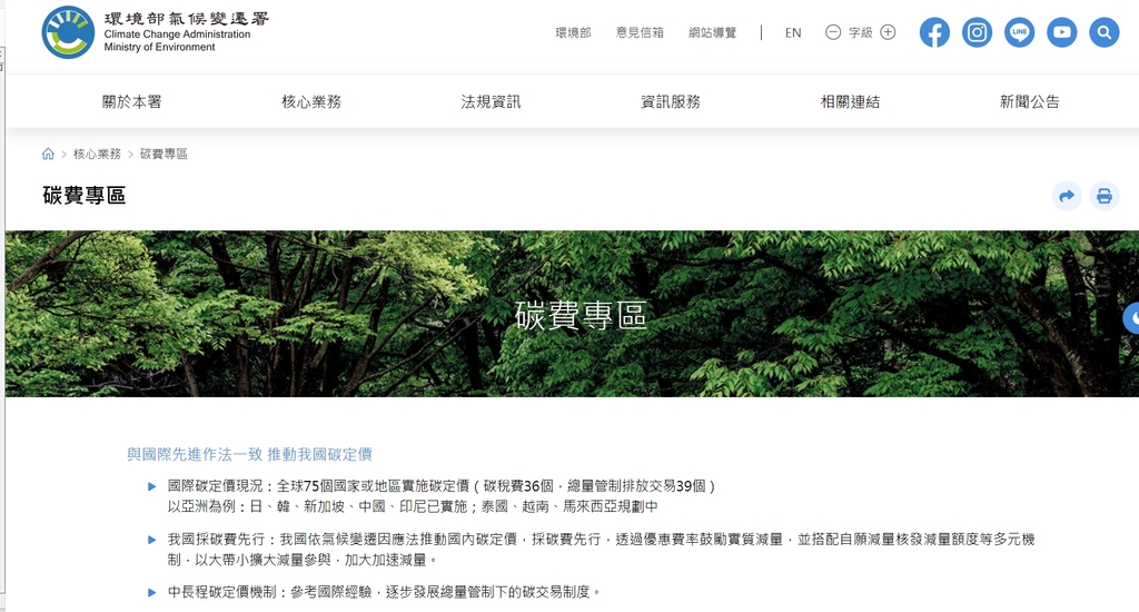 環境部碳費專區（官網圖）