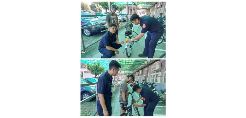 雲林縣斗南警製作反光貼條 宣導學生族群行的安全