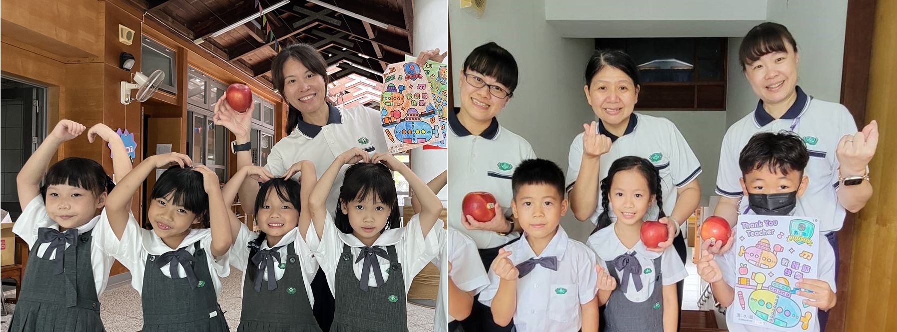 一年級學生也到幼兒園獻愛,感恩園長及老師們。