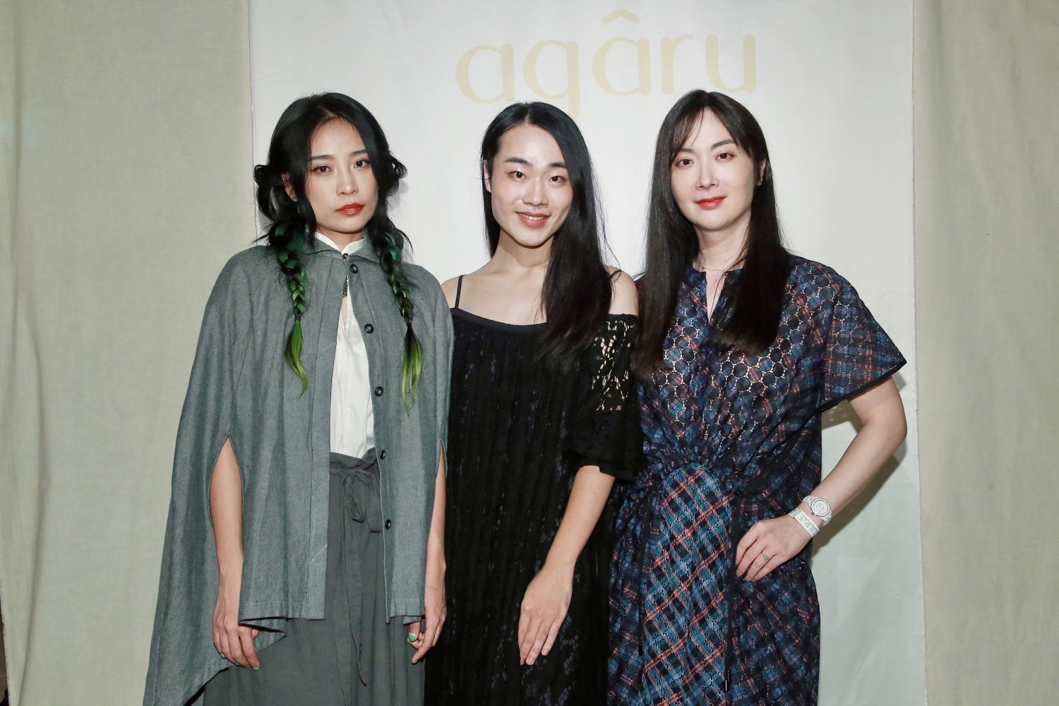 (左起)卜星慧、設計師胡俊丞、最美檢察官樂樂,為品牌「agâru」站台。 (圖/agâru提供)