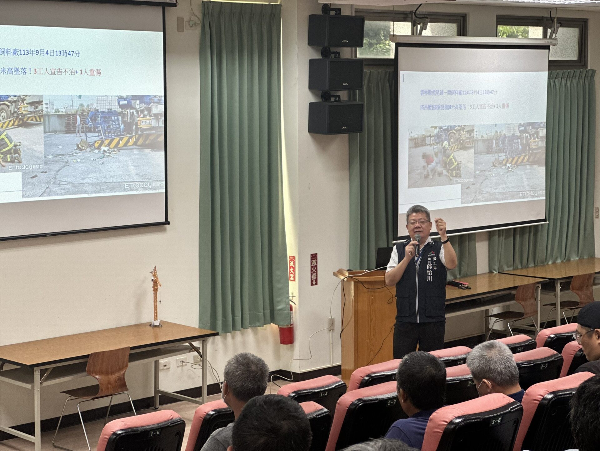 起重機吊掛搭乘設備風險高　中市勞工局加強宣導保命要領