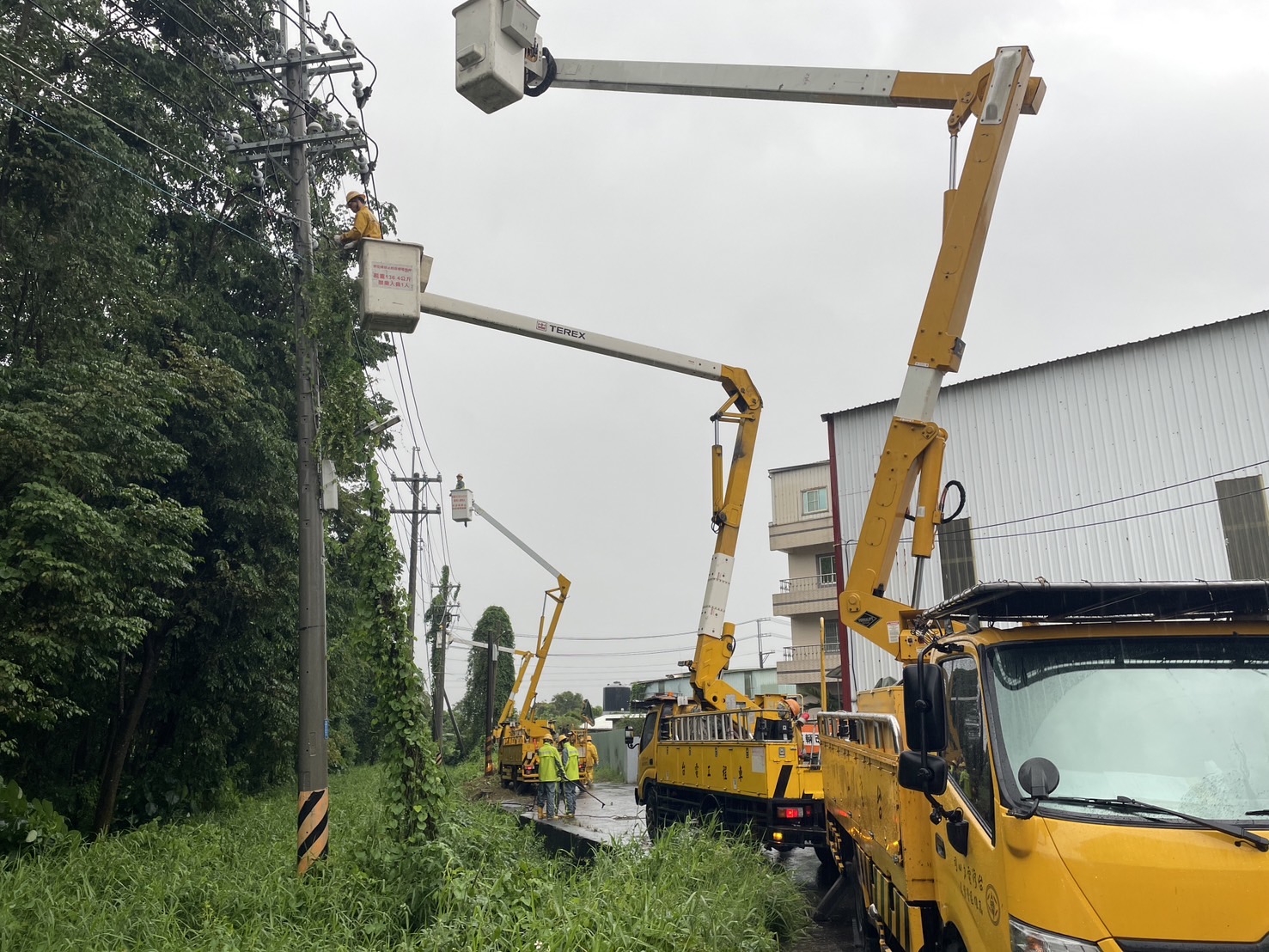 山陀兒颱風造成燕巢、大社零星事故 台電高雄區處搶修 預計今晚復電