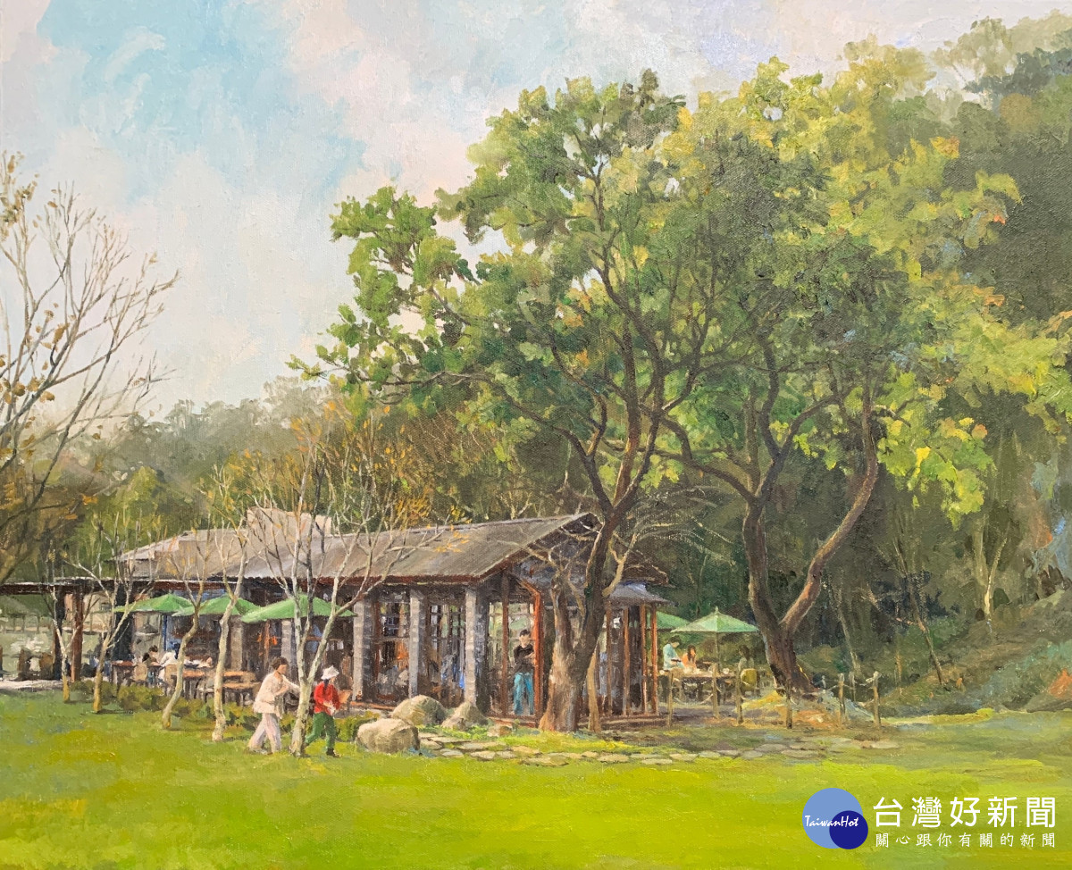 藝術家胡毓正作品《山那邊-綠葉方舟初春》。