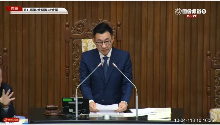 立法院副院長江啟臣今上午主持院會。(國會頻道)