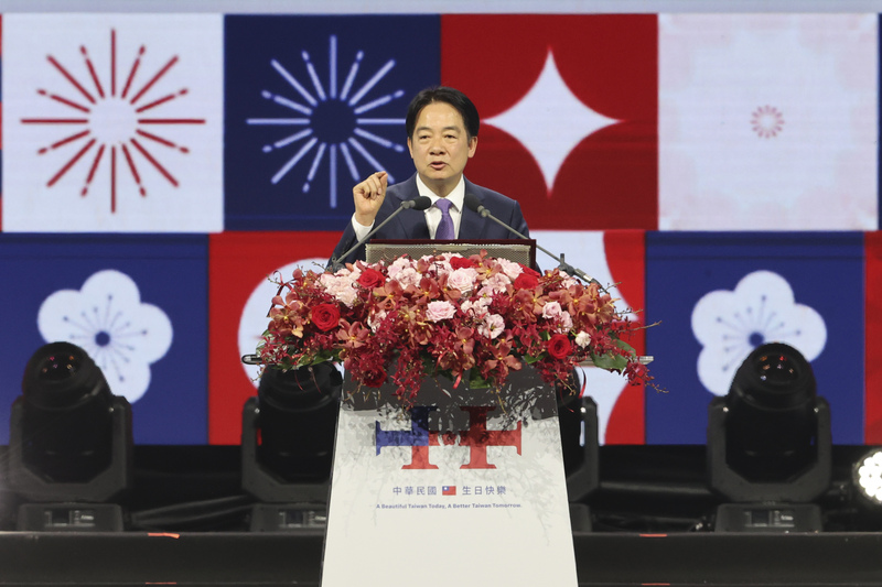 113年國慶晚會5日晚間在台北大巨蛋盛大登場,總統賴清德(圖)在致詞時特別強調,「我們是一個主權獨立的國家」。 圖/中央社