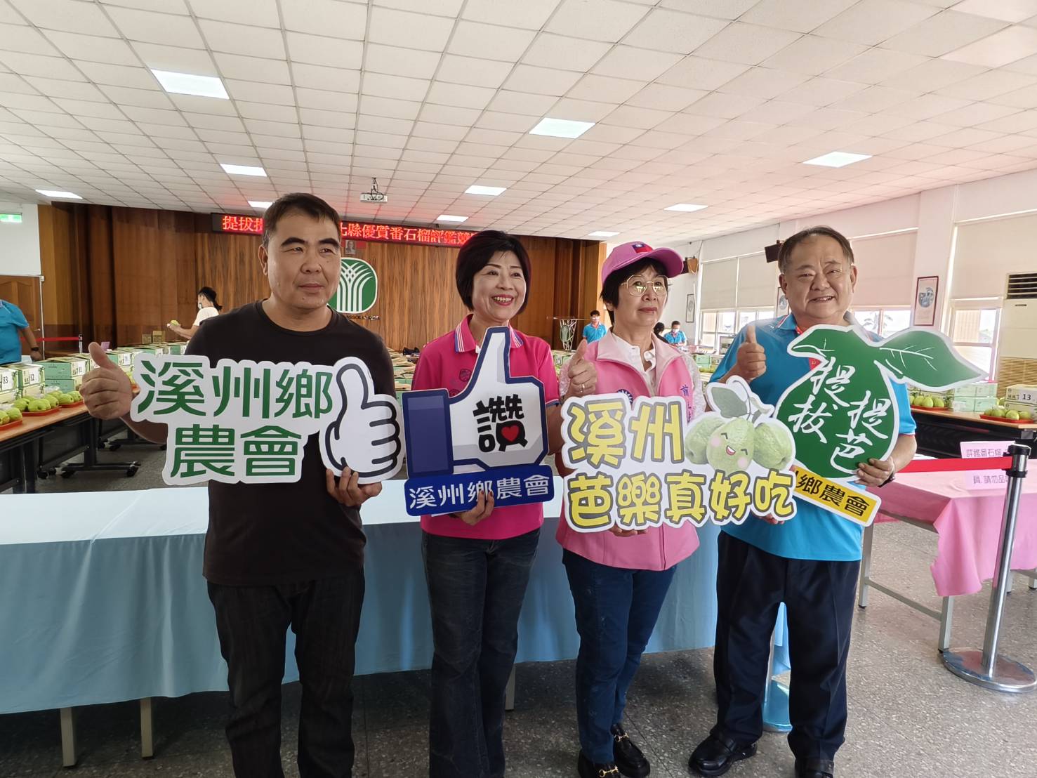 ▲113年彰化縣優質番石榴評鑑在溪州鄉農會舉辦，白肉組與紅肉組合計116組參賽，評審，分別從外觀、表皮色澤、形狀、口感等項目評分。（記者張溎壕攝）