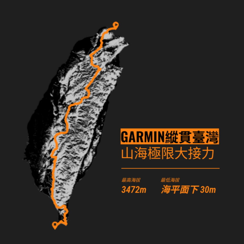 Garmin揉合中雙塔、中央山脈大縱走,將路線延伸至外海,8天接力挑戰4000米海拔落差,開創台灣戶外極限新玩法
