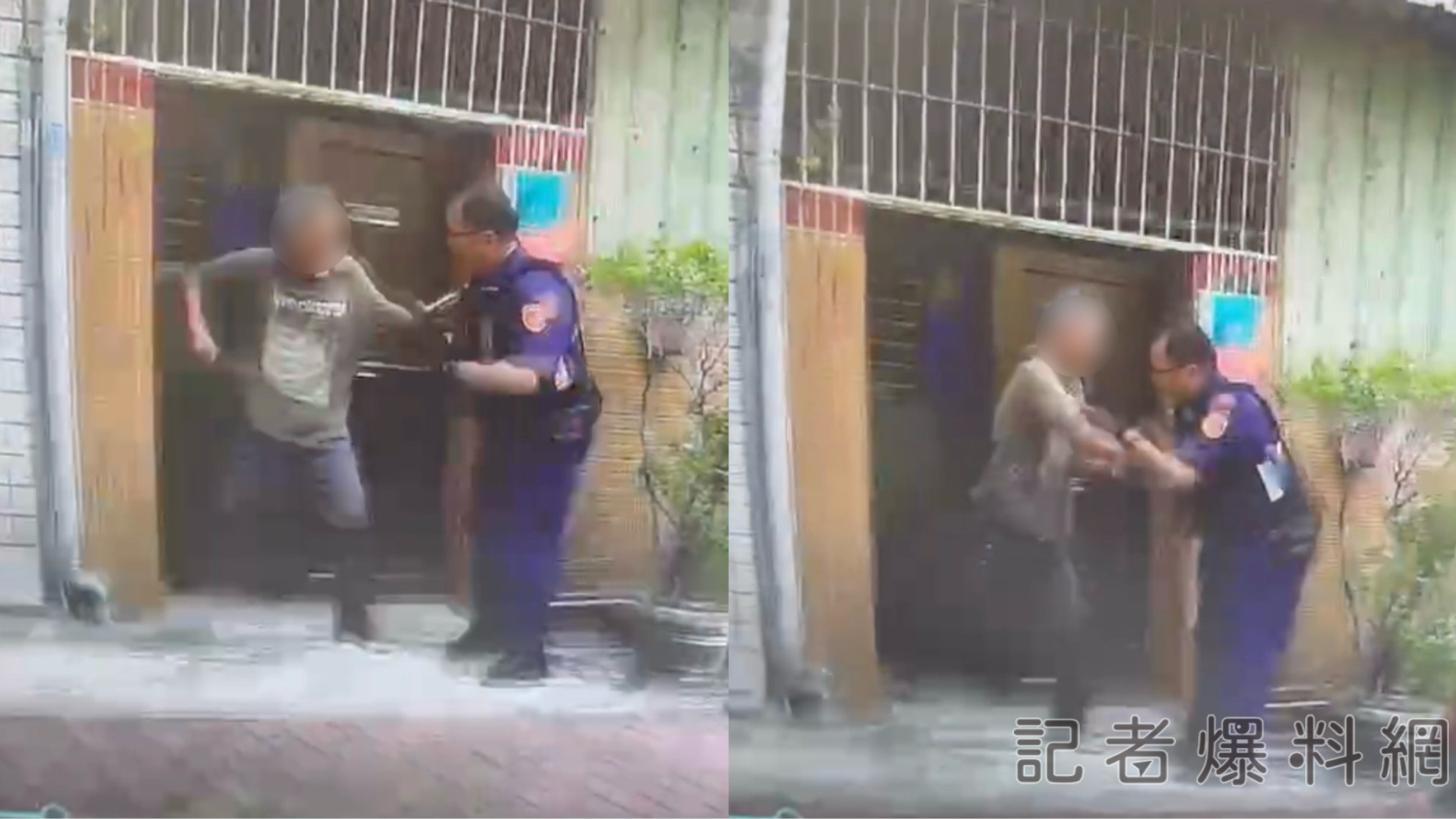 ▲員警遭水果刀捅肚。(合成圖/翻攝畫面)
