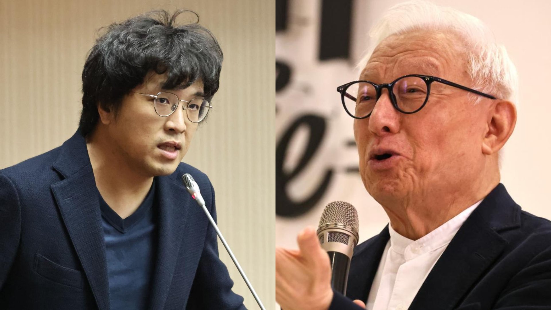民進黨立委沈伯洋(圖左)和聯電創辦人曹興誠(右)遭國台辦點名實施懲戒。資料照片/林啟弘攝