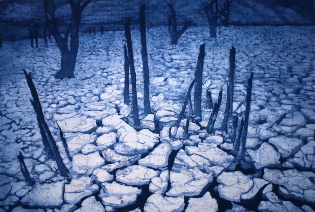 陳景林蠟染作品：〈乾涸〉，2004作。（圖/工藝中心提供）