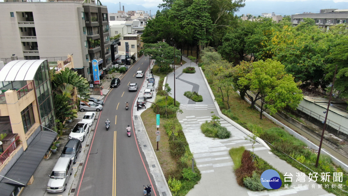 穿城之水。藍綠環圈—道將圳水綠廊道營造工程(第一標)/嘉義市府提供