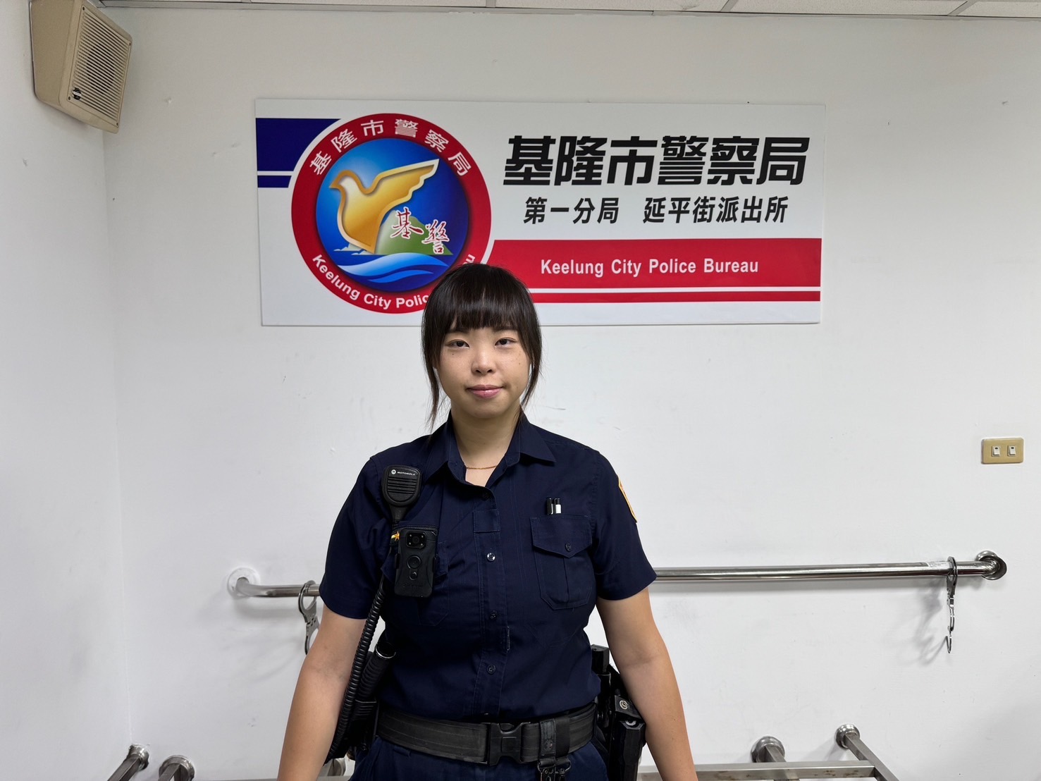 第一分局延平街派出所警員楊若靖。(記者薛秀蓮翻攝)