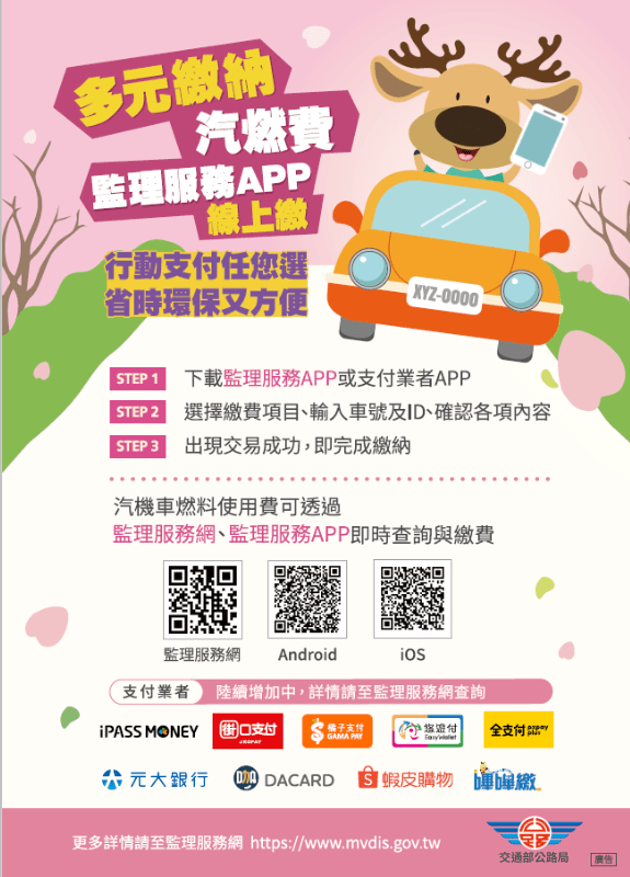 車主注意!桃園監理站:汽機車燃料費補繳期限至10/31止 17 宣導海報 0