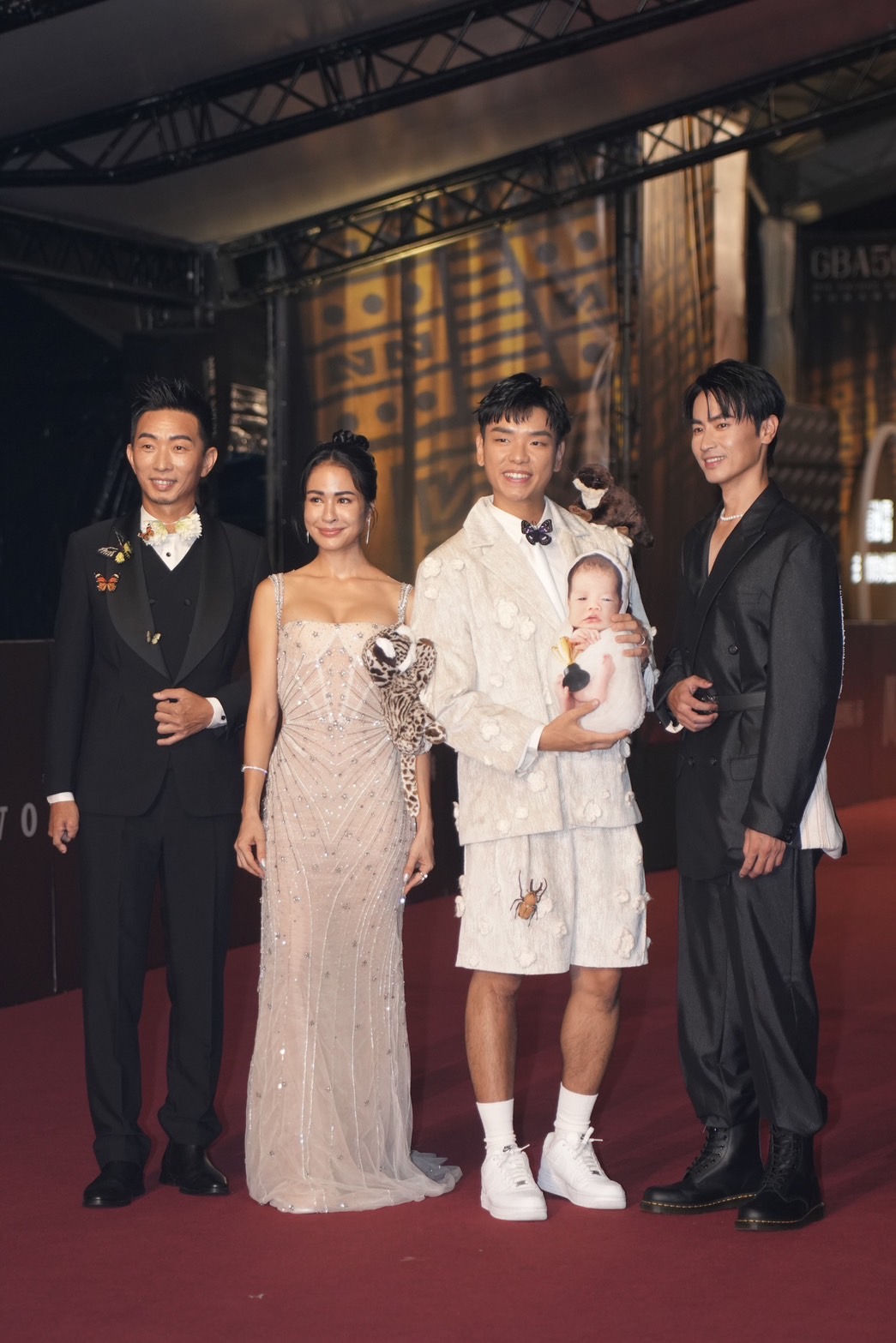 雷艾美、黃仕傑、Max(楊盛堯)、八弟蕭志瑋以《上山下海過一夜之極島台灣》入圍益智及實境節目主持人獎。圖/陳思豪攝