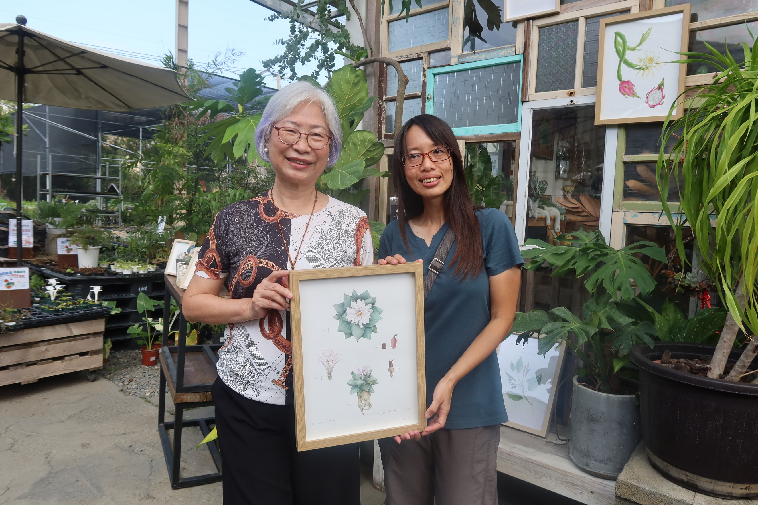 ▲田尾鄉農會到田尾鄉綠果庭園，為「花現美好田尾」產業文化暨植物們的產地市集進行宣傳。（記者張溎壕攝）
