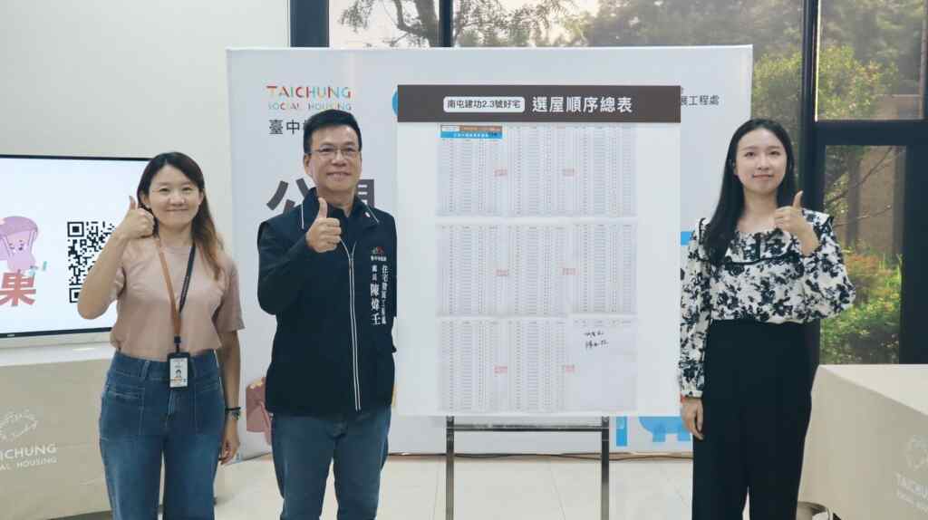 ▲113-10-22南屯建功2、3號電腦抽籤選屋順序名單。(記者廖妙茜翻攝)