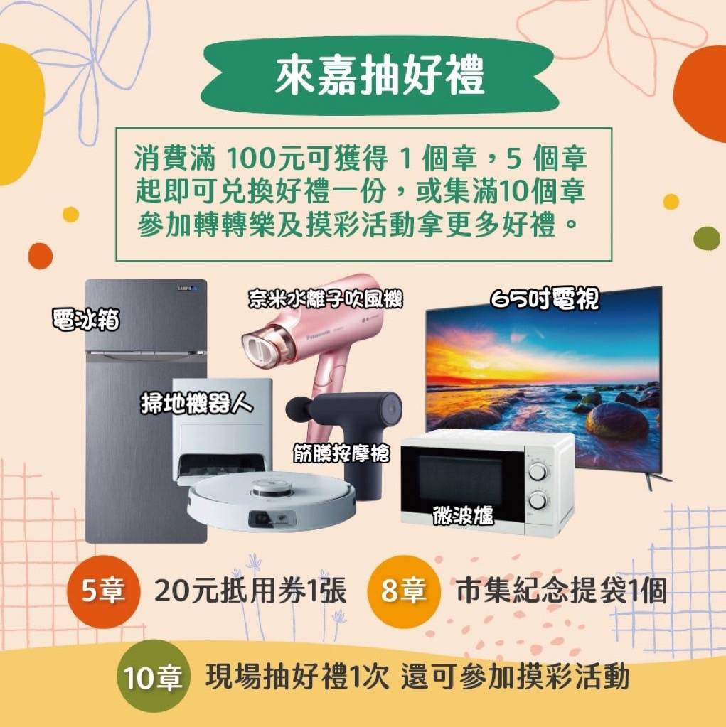 民眾在「嘉有好市集」消費滿額可抽65吋電視/嘉義縣府提供