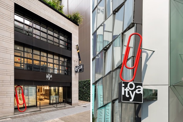 以紅色迴紋針為標誌的「G.Itoya」、和以鋼筆為標誌的「K.Itoya」。　圖：© 銀座 伊東屋／提供