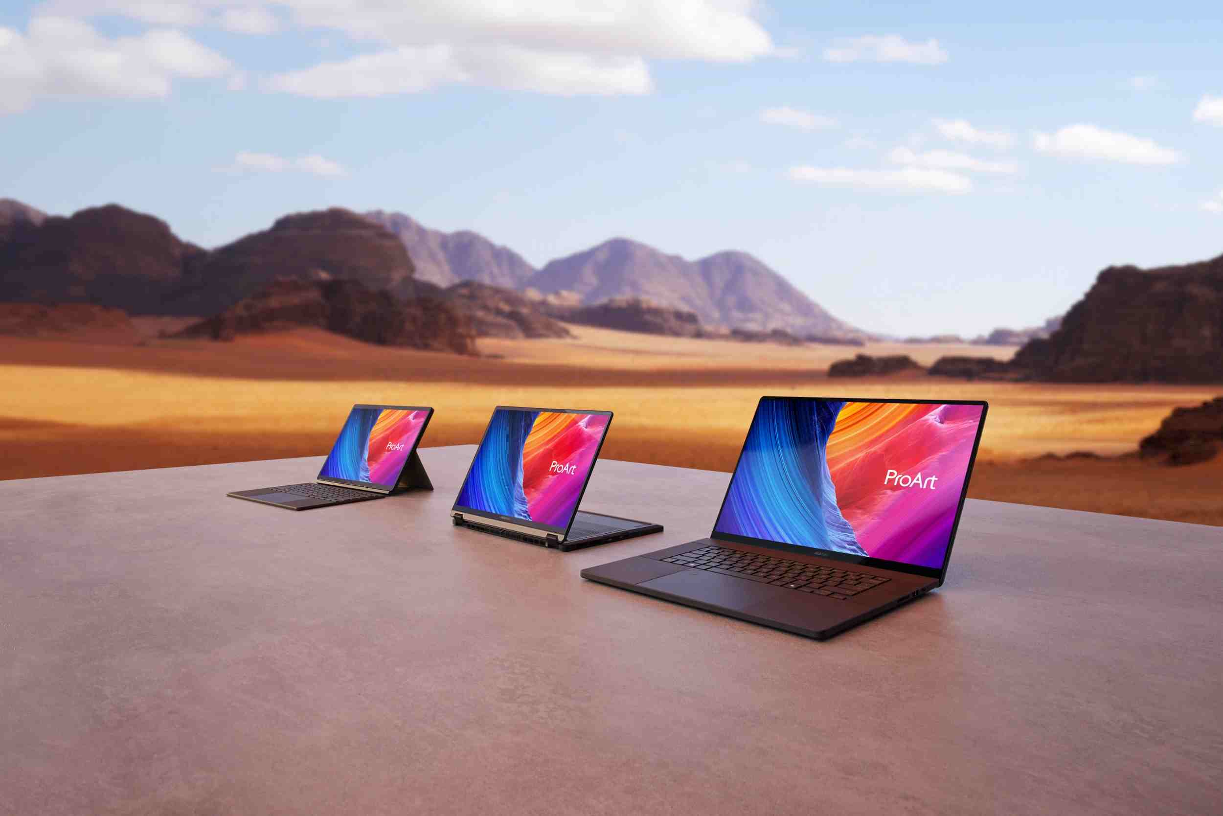 ASUS ProArt系列AI戶外創作筆電:ProArt P16/PX13/PZ13。