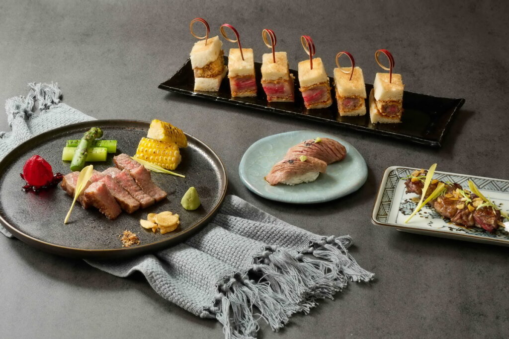 首次推出和牛限定單點料理,包含「A5和牛厚切牛排三明治」、「直火A5紐約客牛排」、「和牛肋條串燒」、「炙燒和牛握壽司」,共計五款單點。