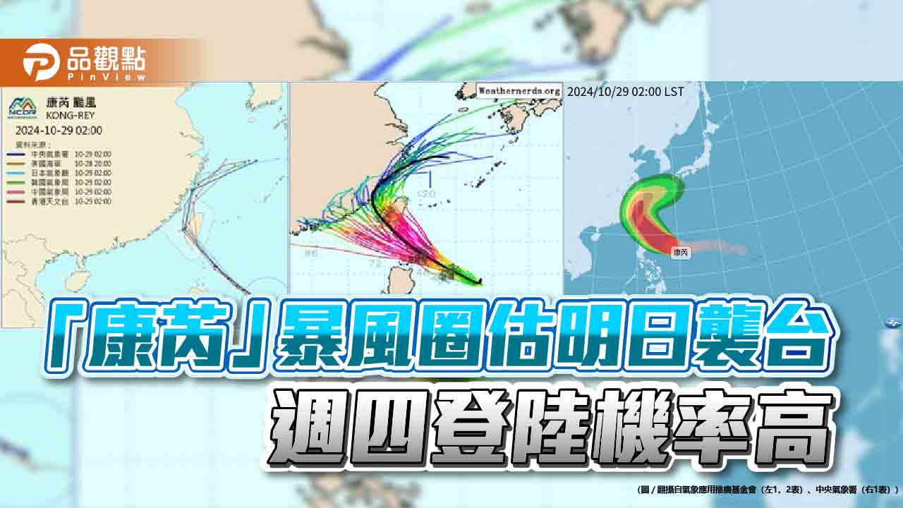 「康芮」暴風圈估明日襲台 週四登陸機率高
