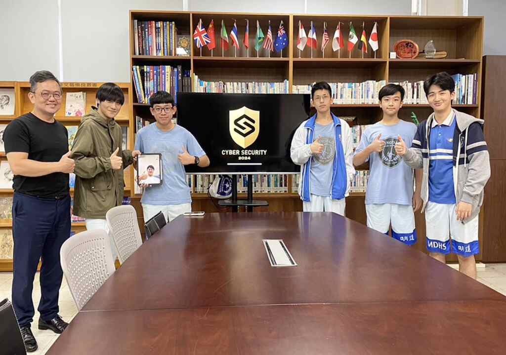 ▲資安即國安,明道資安高手老師指導國一生資安金盾獎入圍決賽。(明道中學提供)