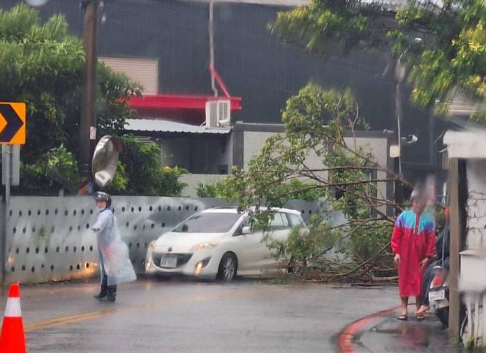 康芮襲台多處路樹倒塌 龍潭警交管守護用路人安全 17 2471895 0