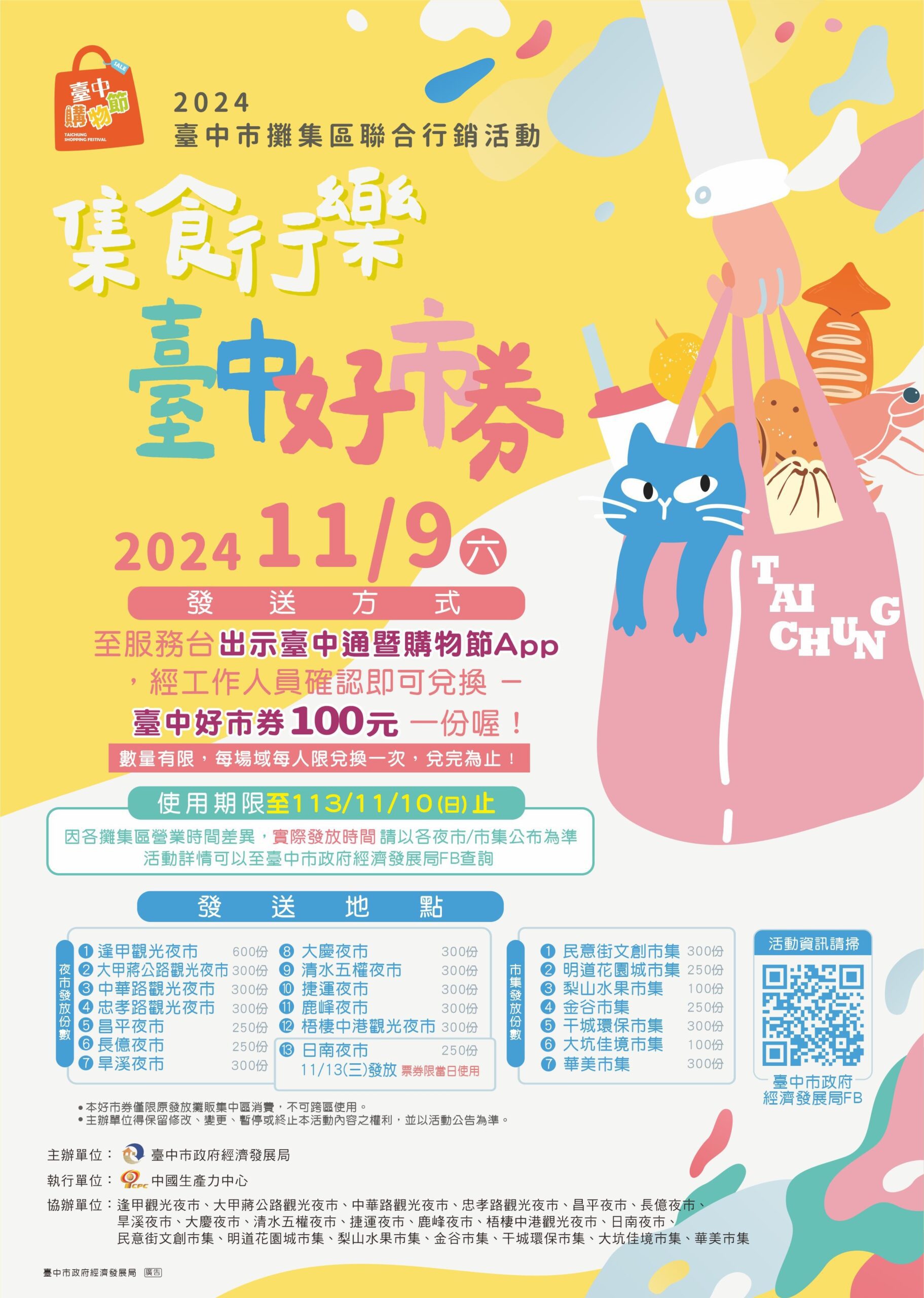 中市府攜20處夜市、市集推「百元好市券」 邀民作伙迺市仔再登錄購物節抽大獎 中市府攜20處夜市、市集推「百元好市券」 邀民作伙迺市仔再登錄購物節抽大獎