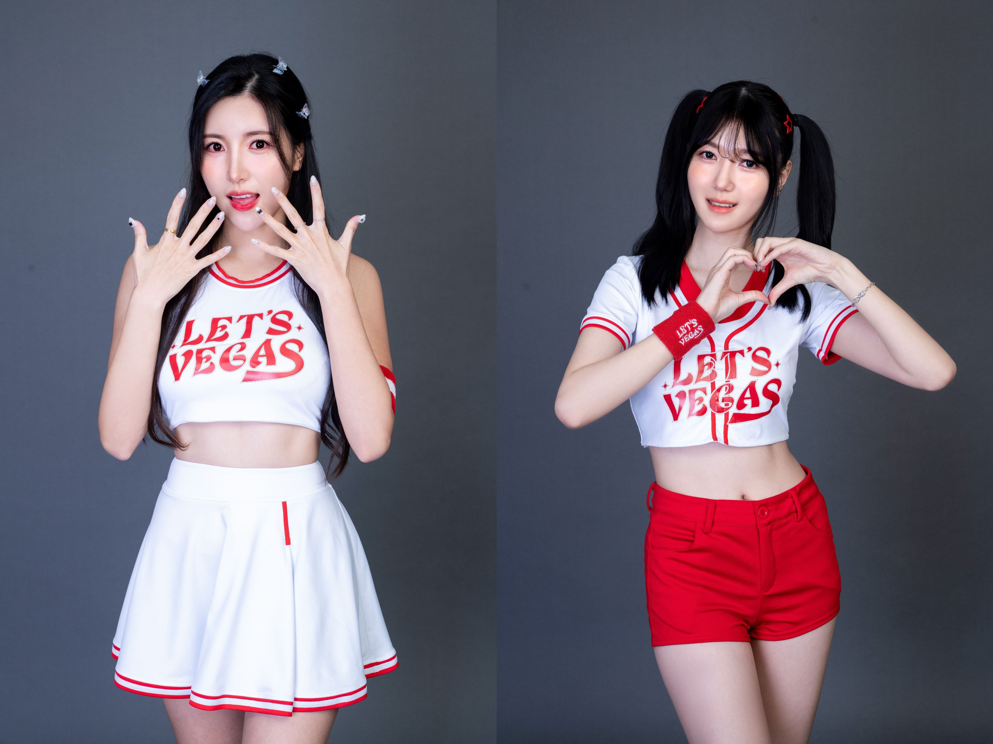 南韓人氣啦啦隊女神南珉貞及妹妹南至苑合體拍攝廣告,攜手展現爆棚活力。圖/拉斯維加斯娛樂城提供