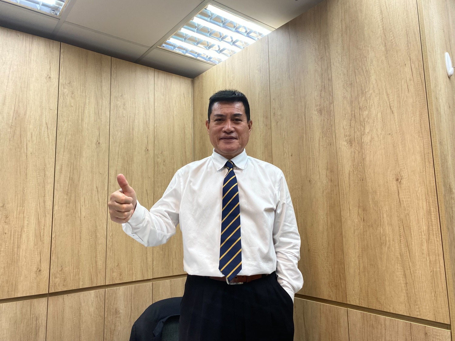 黃仁對於台股今日價量表現具佳表示肯定。(記者包克明 攝)