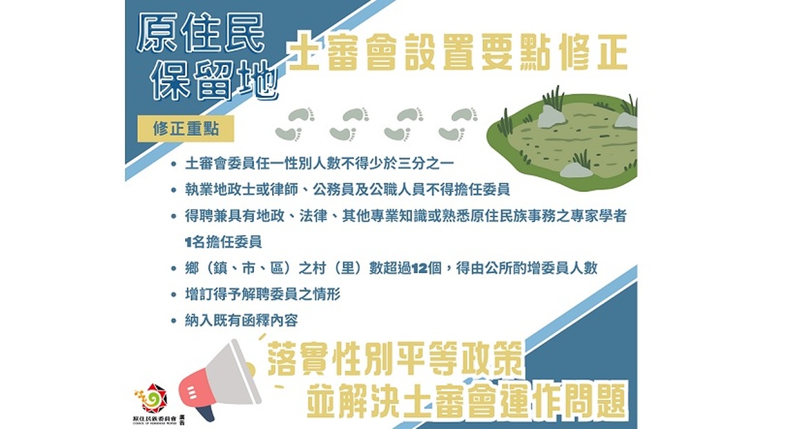 原住民保留地土審會設置要點修正:落實性別平等政策並解決土審會運作問題