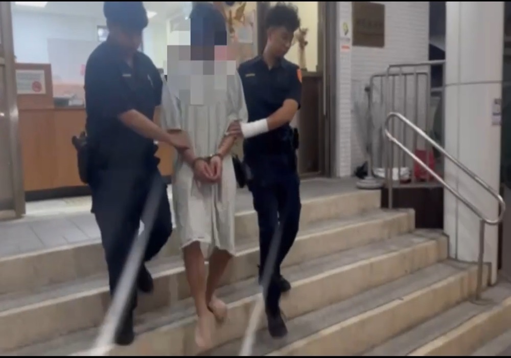 毒駕男囂張蛇行挑釁警車 狂飆自撞後遭警壓制送辦 244 248241111a12