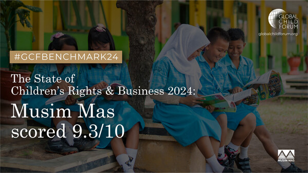 Musim Mas ranks in the top five of companies globally in the State of Children’s Rights and Business 2024 Global Benchmark, with a score of 9.3 out of 10. Musim Mas ranks in the top five of companies globally in the State of Children’s Rights and Business 2024 Global Benchmark, with a score of 9.3 out of 10.