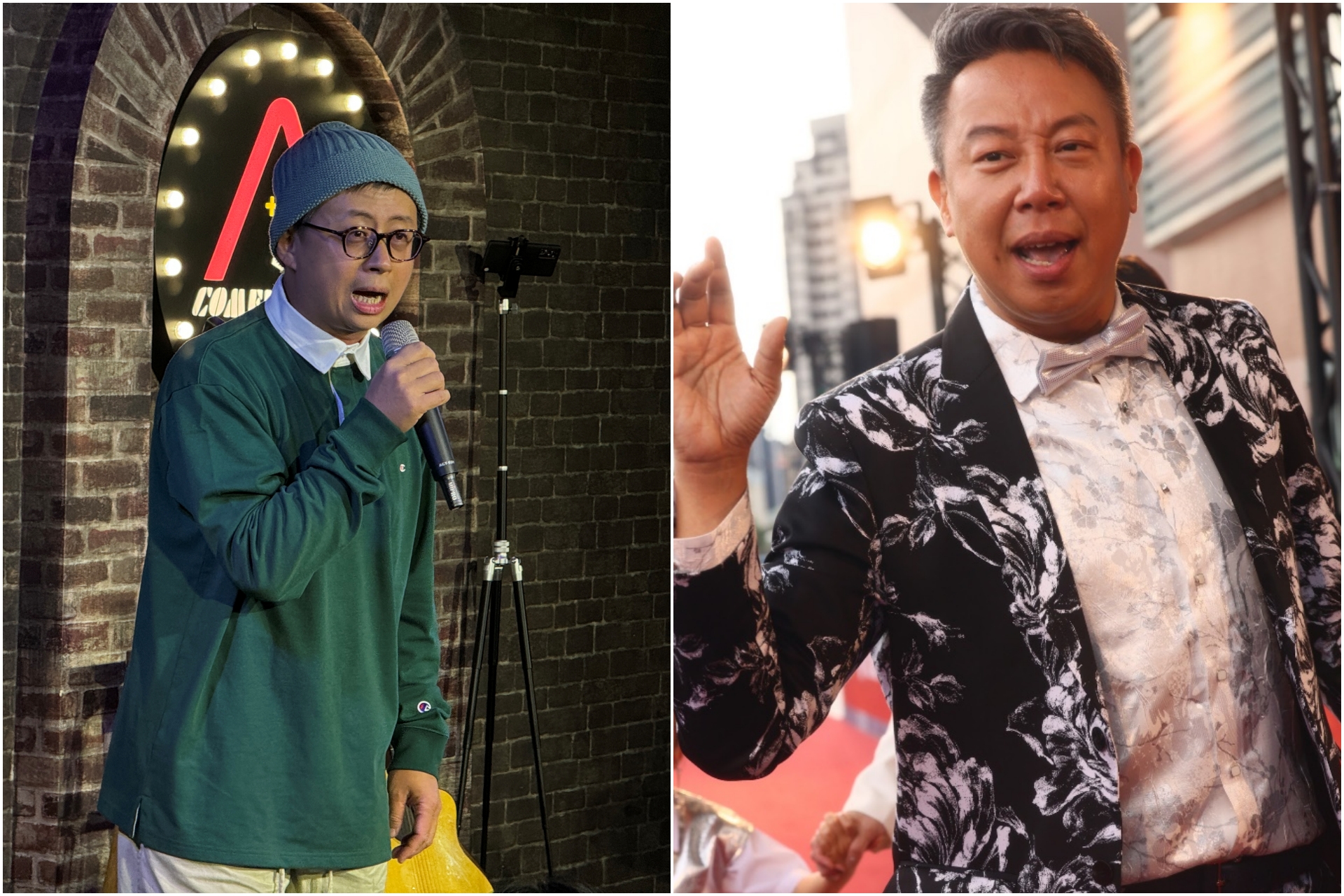 第二屆台北喜劇節11/28即將開幕,其中超激脫口秀《All Star不羈夜2024:激度不妥!》集結呱吉邱威傑(左)、歐耶老師(右)等陣容。圖/卡米地喜劇俱樂部、走鐘獎提供