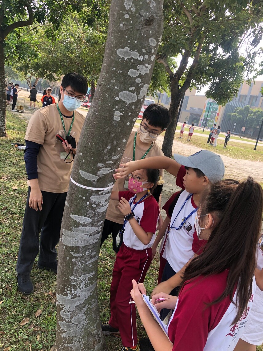 漾新聞|忠孝國小師生「碳」訪高雄大學綠色校園 計算樹木碳儲量英語發表